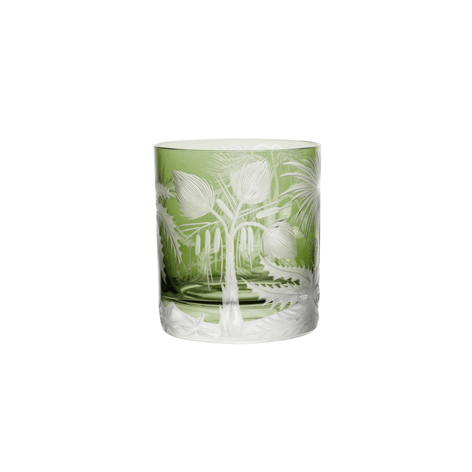 Primeval Palms Double Old Fashioned Glass - Khaki Green - Hosted by Kelly Gaudreau