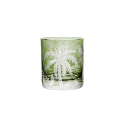 Primeval Palms Double Old Fashioned Glass - Khaki Green - Hosted by Kelly Gaudreau