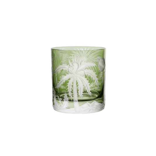 Primeval Palms Double Old Fashioned Glass - Khaki Green - Hosted by Kelly Gaudreau