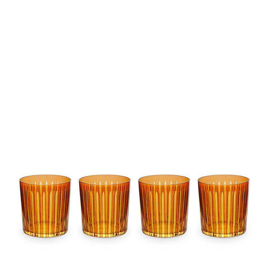 Prism Double Old Fashioned Glasses - Amber (Set of 4) - Hosted by Kelly Gaudreau