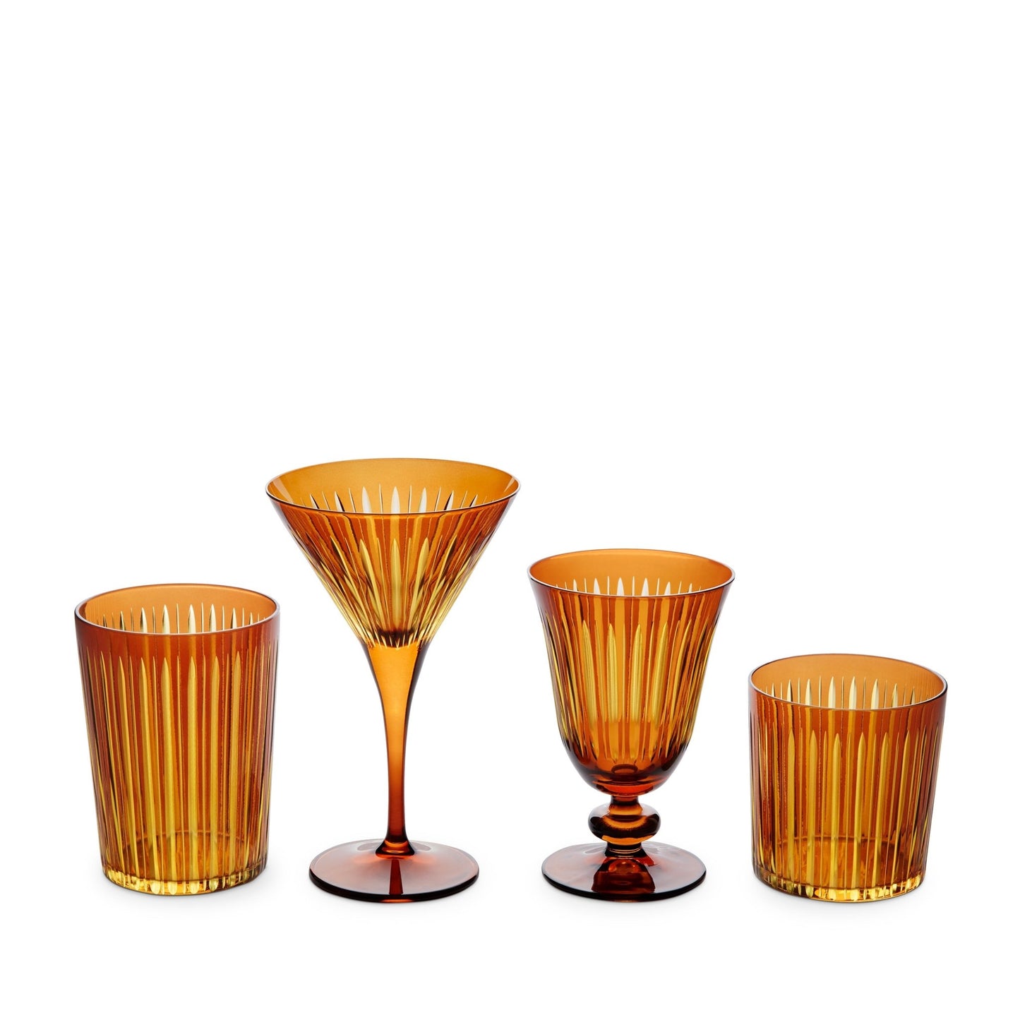 Prism Double Old Fashioned Glasses - Amber (Set of 4) - Hosted by Kelly Gaudreau