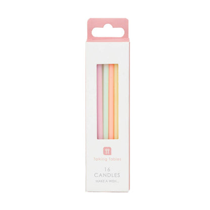Rainbow Pastel Birthday Candles - 16 Pack - Hosted by Kelly Gaudreau