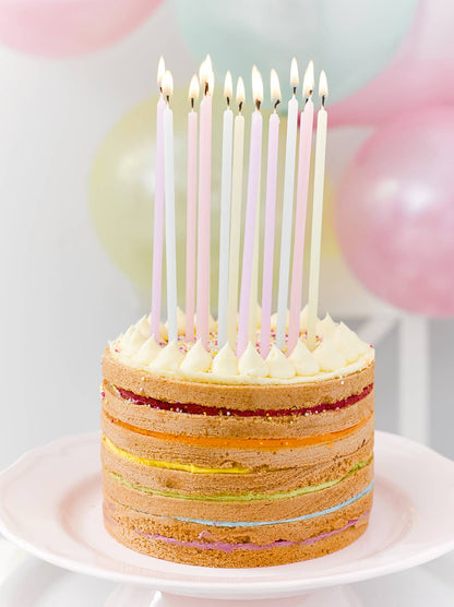 Rainbow Pastel Birthday Candles - 16 Pack - Hosted by Kelly Gaudreau