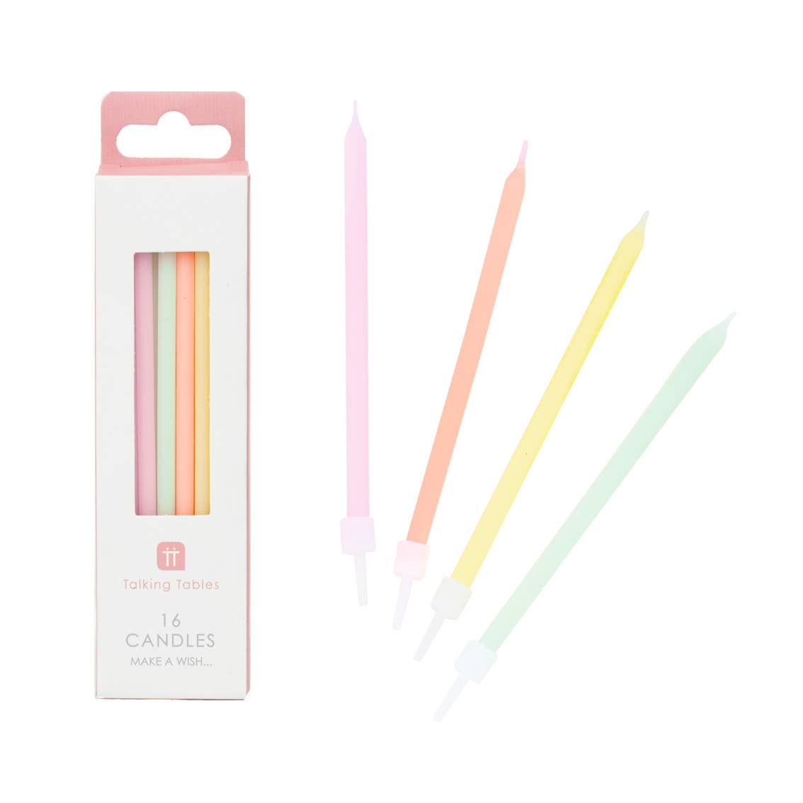 Rainbow Pastel Birthday Candles - 16 Pack - Hosted by Kelly Gaudreau