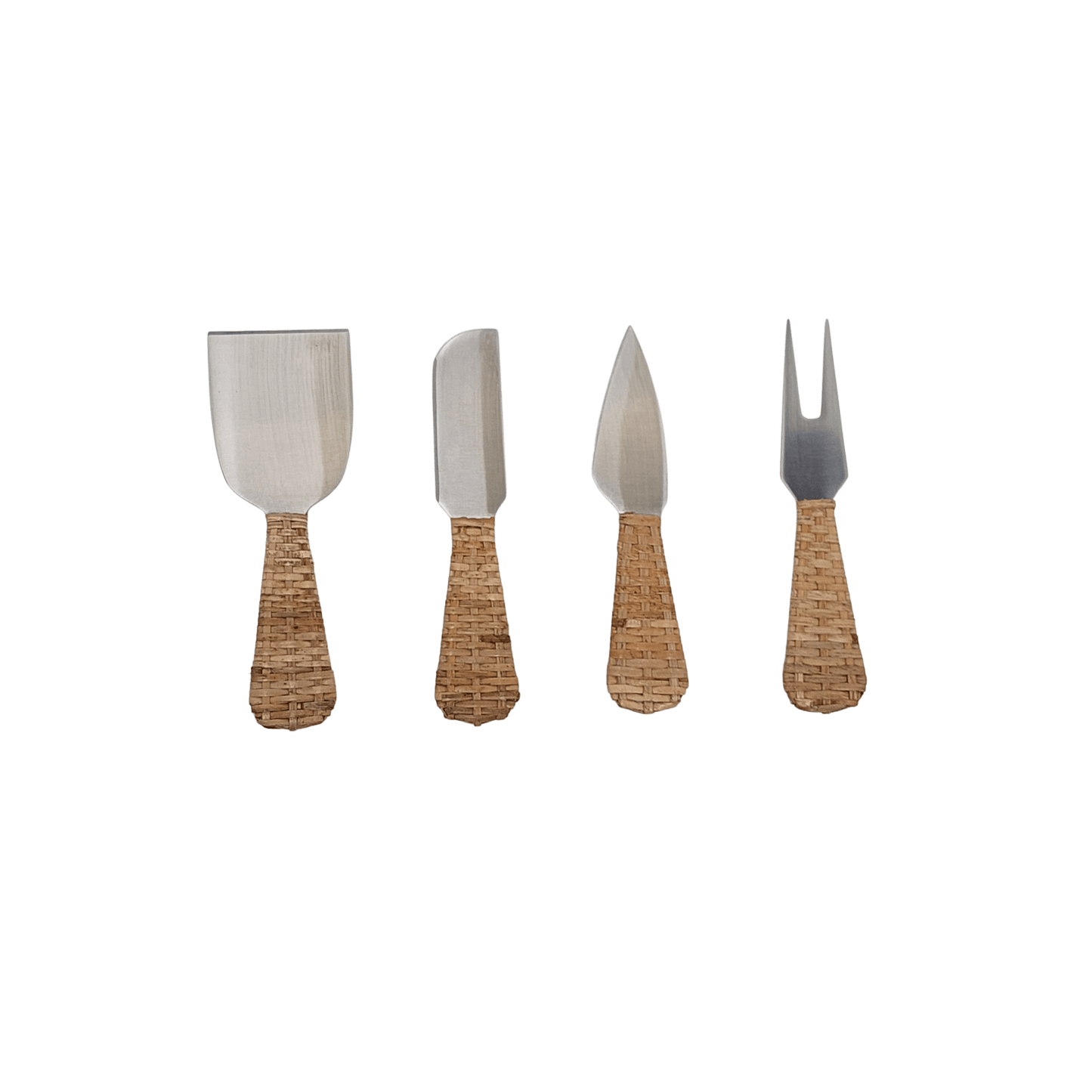 Rattan Stainless - Steel Cheese Knives Set of 4 - Hosted by Kelly Gaudreau