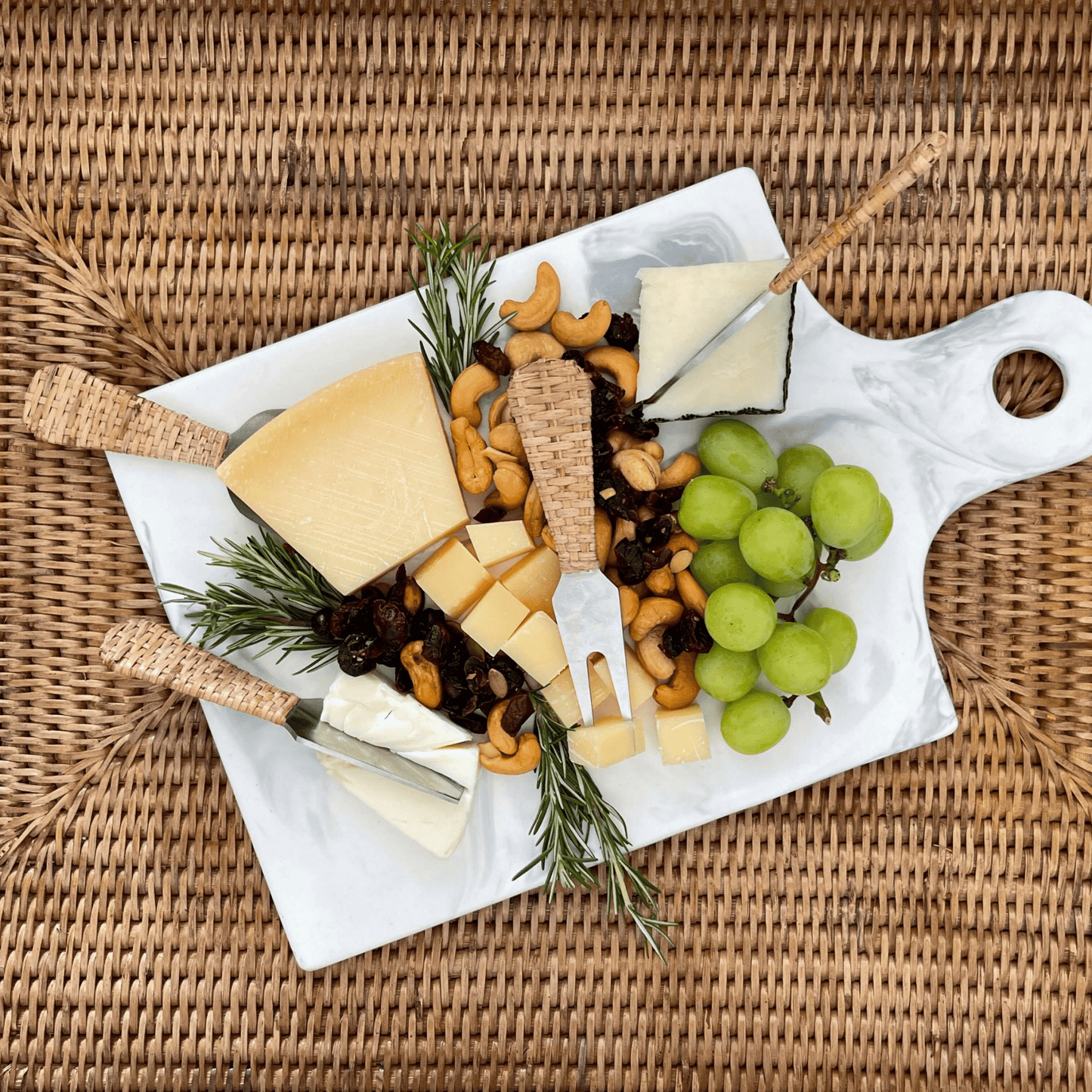Rattan Stainless - Steel Cheese Knives Set of 4 - Hosted by Kelly Gaudreau