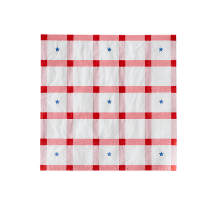 Red Gingham 4th of July Large Napkins – Set of 20 - Hosted by Kelly Gaudreau