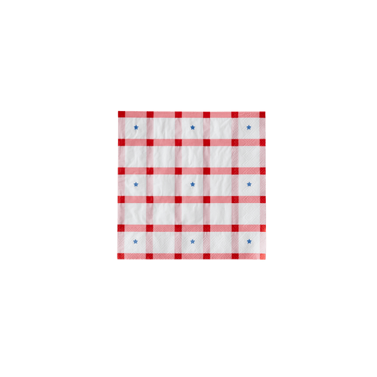 Red Gingham 4th of July Large Napkins – Set of 20 - Hosted by Kelly Gaudreau