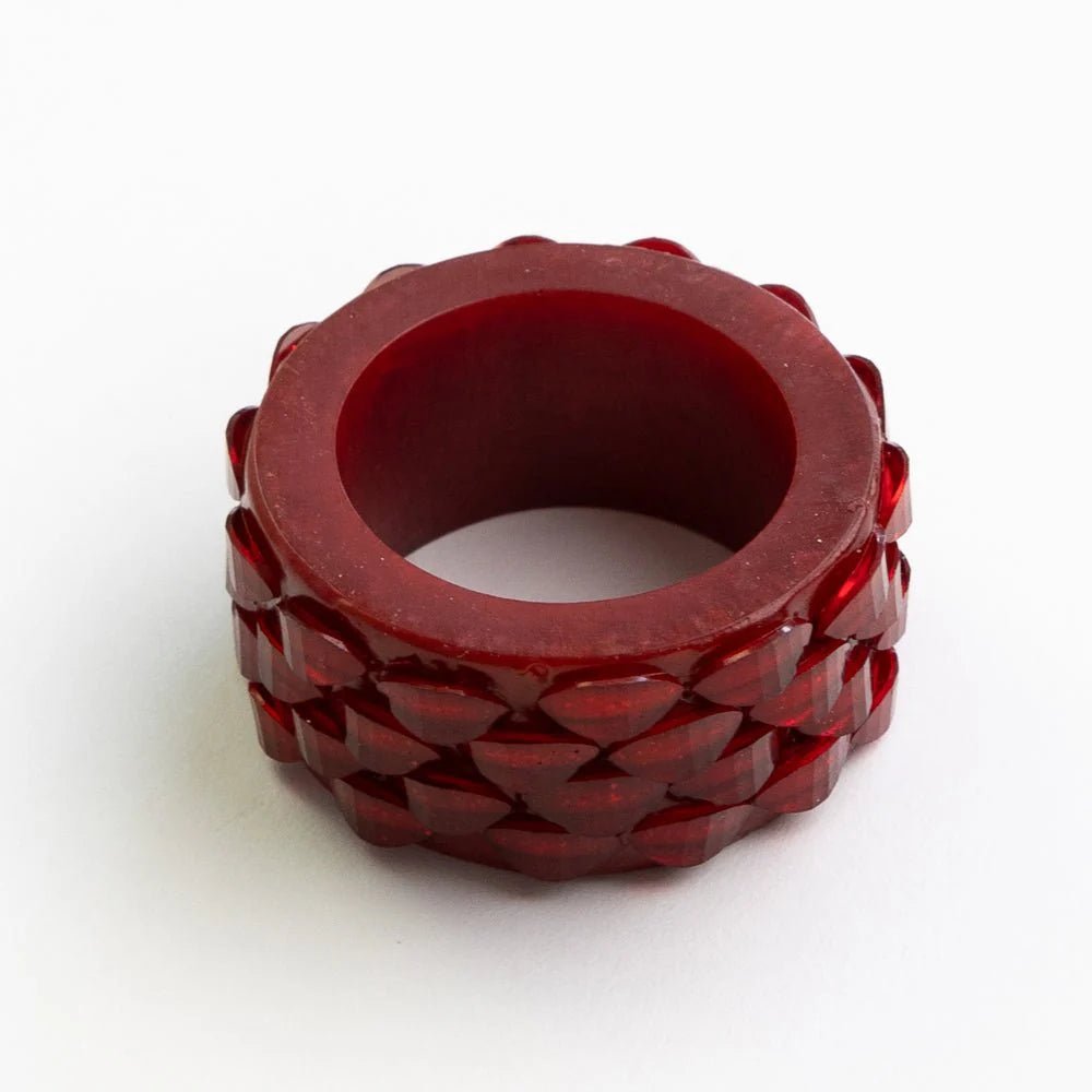 Red Round Resin Beaded Napkin Ring Set of 4 - Hosted by Kelly Gaudreau