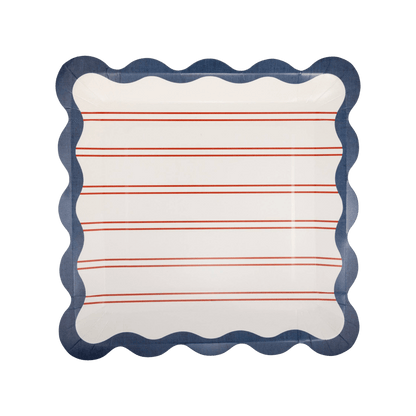 Red Stripes Paper Plates - Pack of 8 - Hosted by Kelly Gaudreau