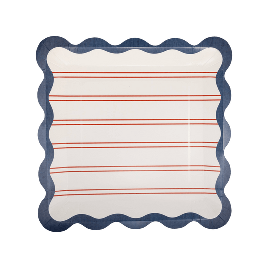 Red Stripes Paper Plates - Pack of 8 - Hosted by Kelly Gaudreau