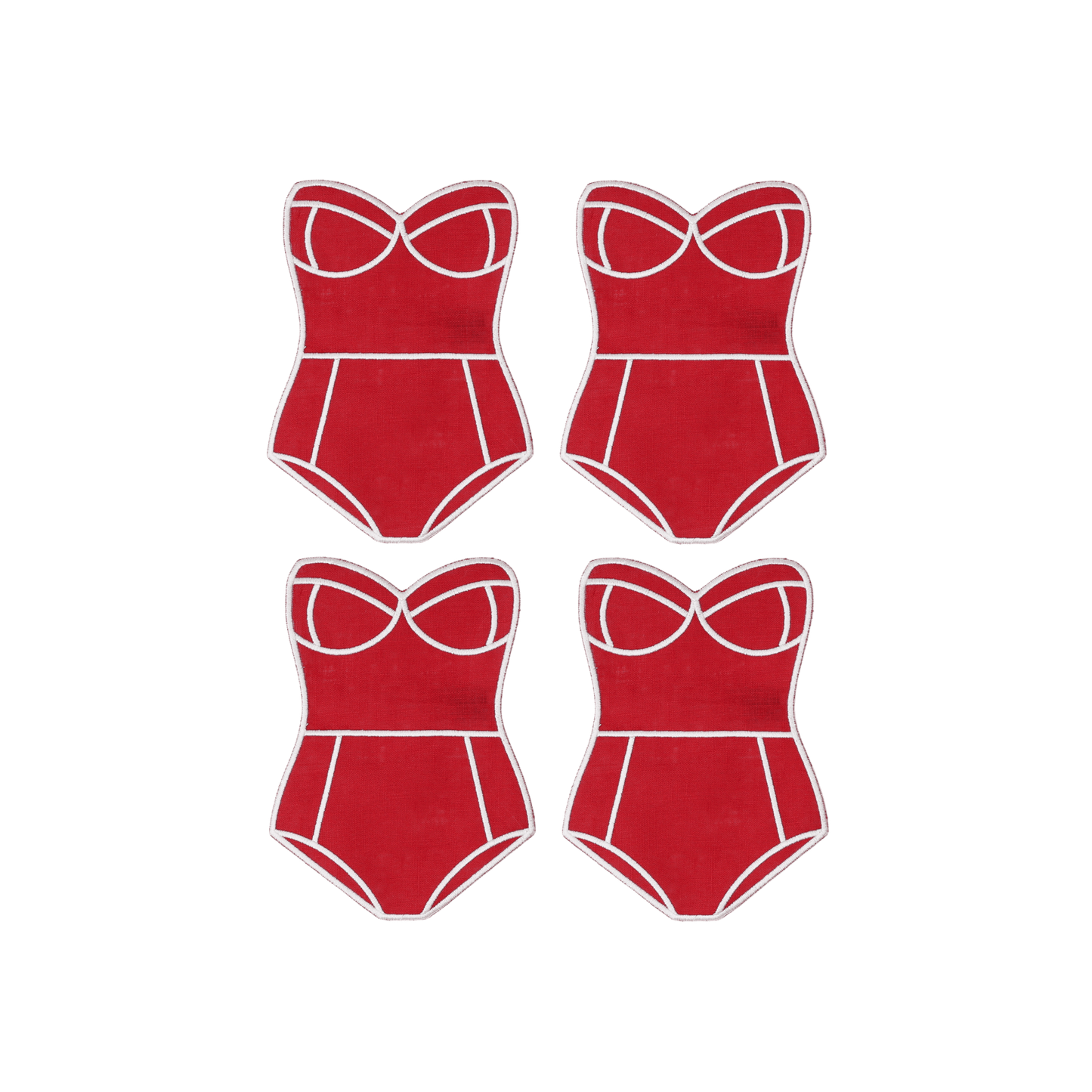 Red Swimsuit Cocktail Napkins - Set of 4 - Hosted by Kelly Gaudreau