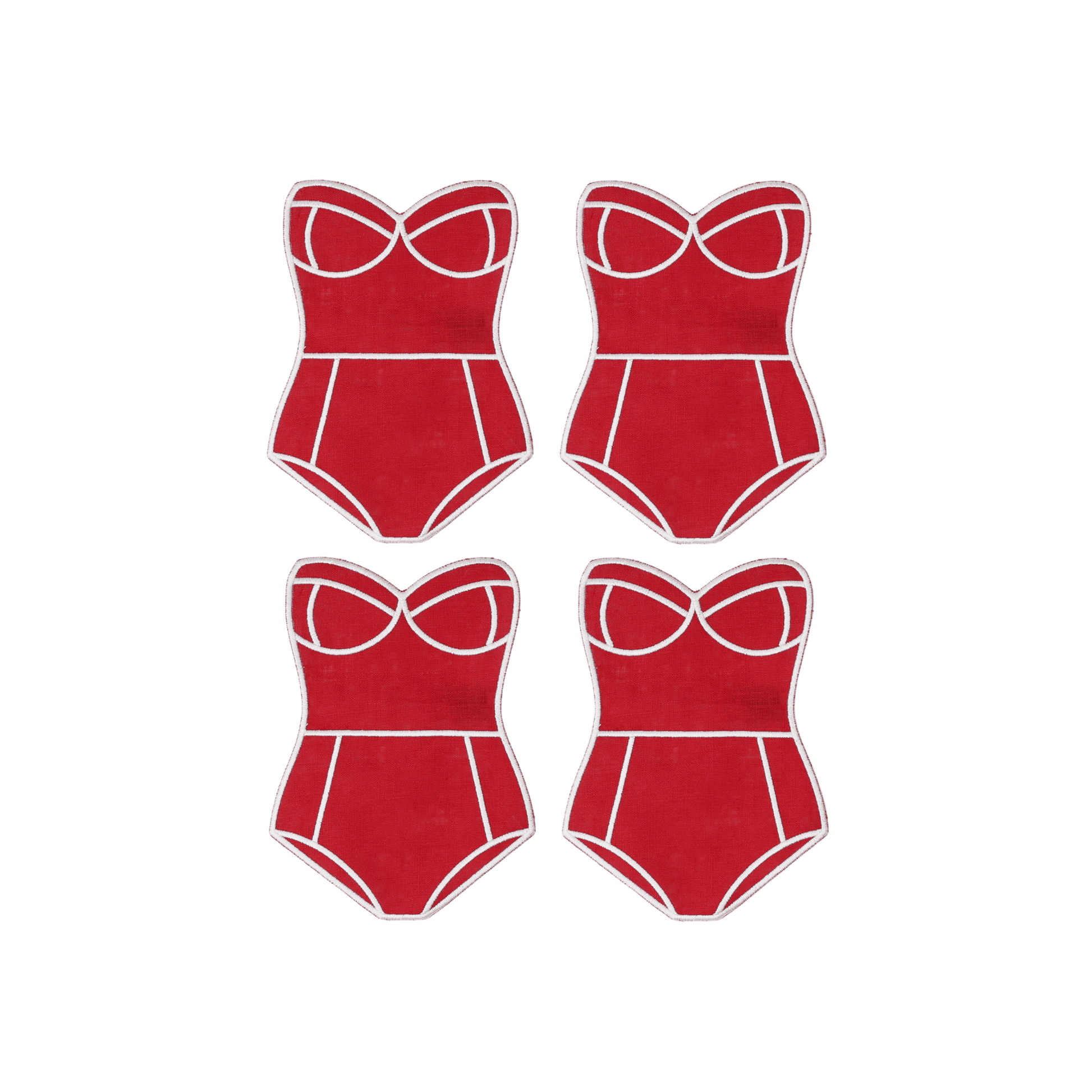 Red Swimsuit Cocktail Napkins - Set of 4 - Hosted by Kelly Gaudreau