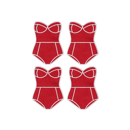Red Swimsuit Cocktail Napkins - Set of 4 - Hosted by Kelly Gaudreau