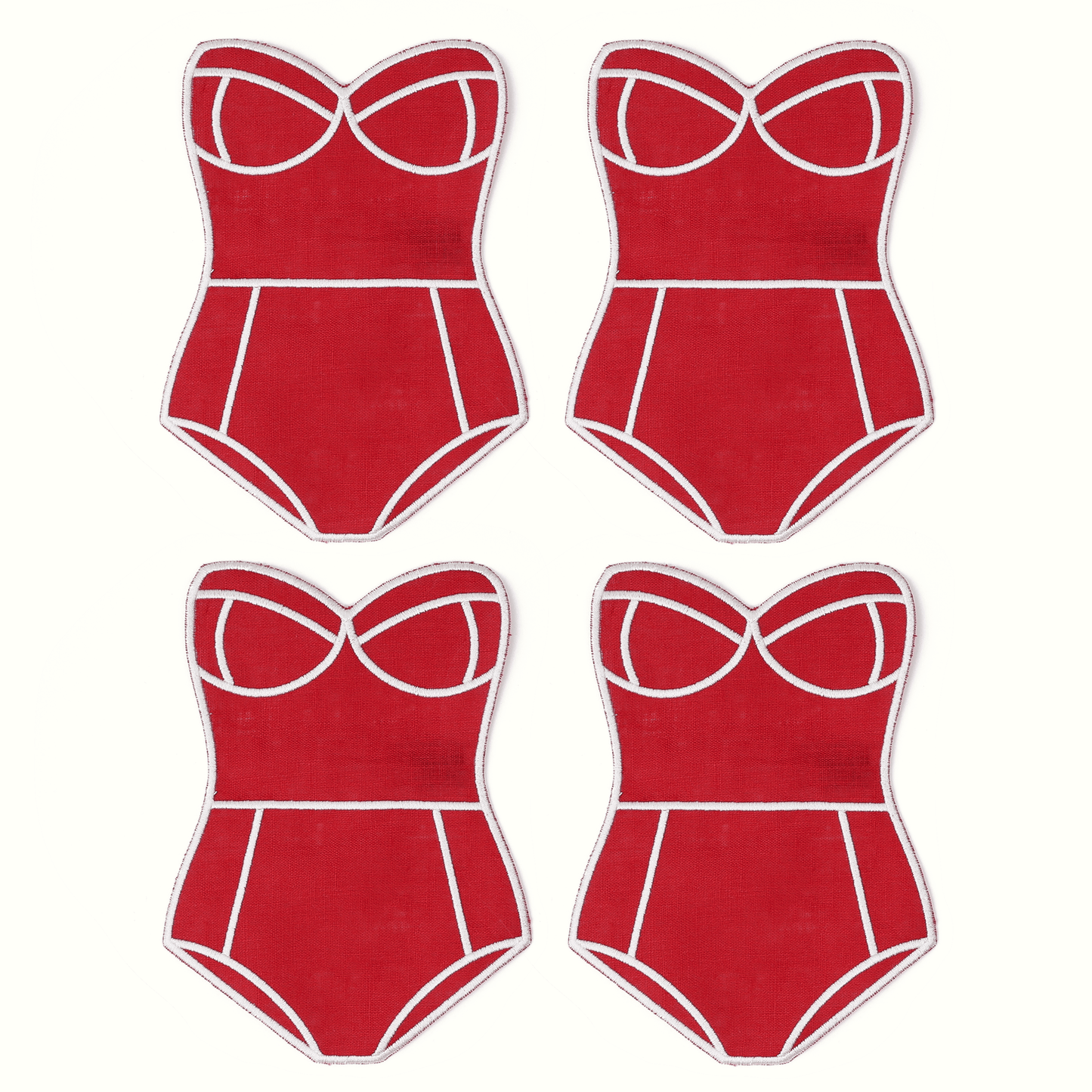 Red Swimsuit Cocktail Napkins - Set of 4 - Hosted by Kelly Gaudreau