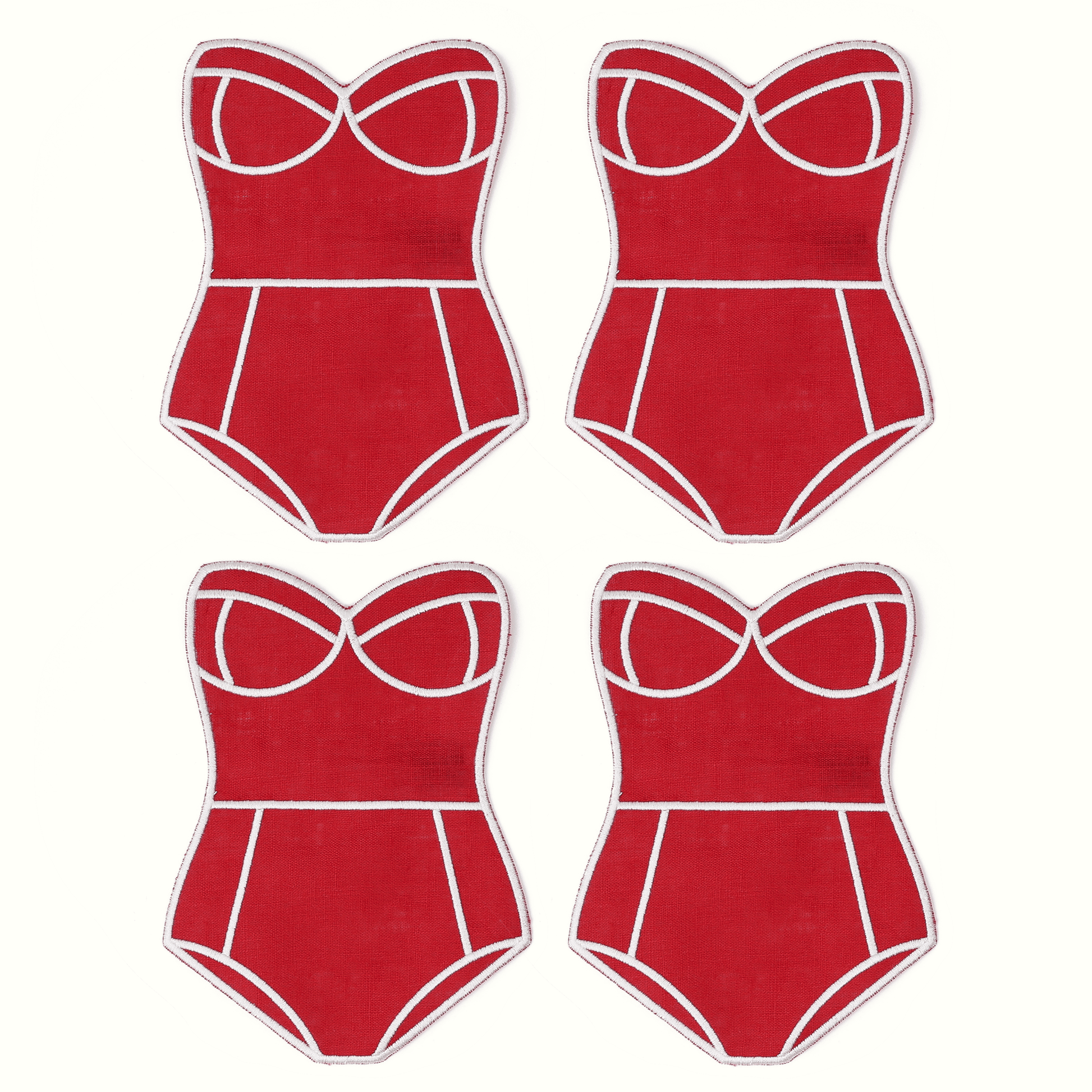 Red Swimsuit Cocktail Napkins - Set of 4 - Hosted by Kelly Gaudreau