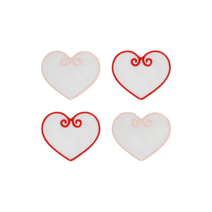 Red/Pink Heart Shaped Coasters Set of 4 - Hosted by Kelly Gaudreau
