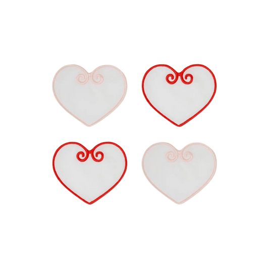 Red/Pink Heart Shaped Coasters Set of 4 - Hosted by Kelly Gaudreau