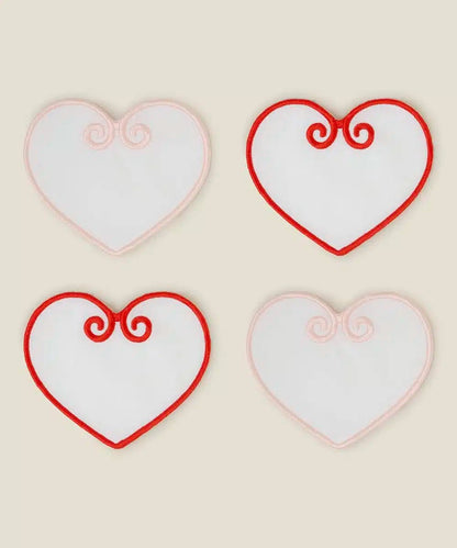Red/Pink Heart Shaped Coasters Set of 4 - Hosted by Kelly Gaudreau