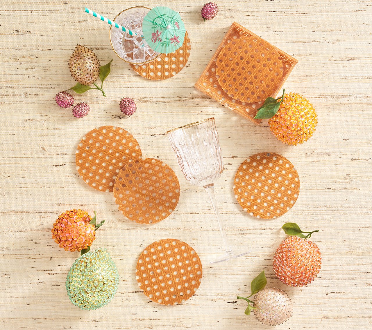 Reed Coaster Set of 6 in a Caddy - Hosted by Kelly Gaudreau