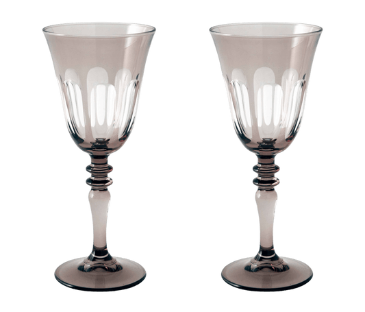 Rialto Glass Wine in Smoke Set of 2 - Hosted by Kelly Gaudreau