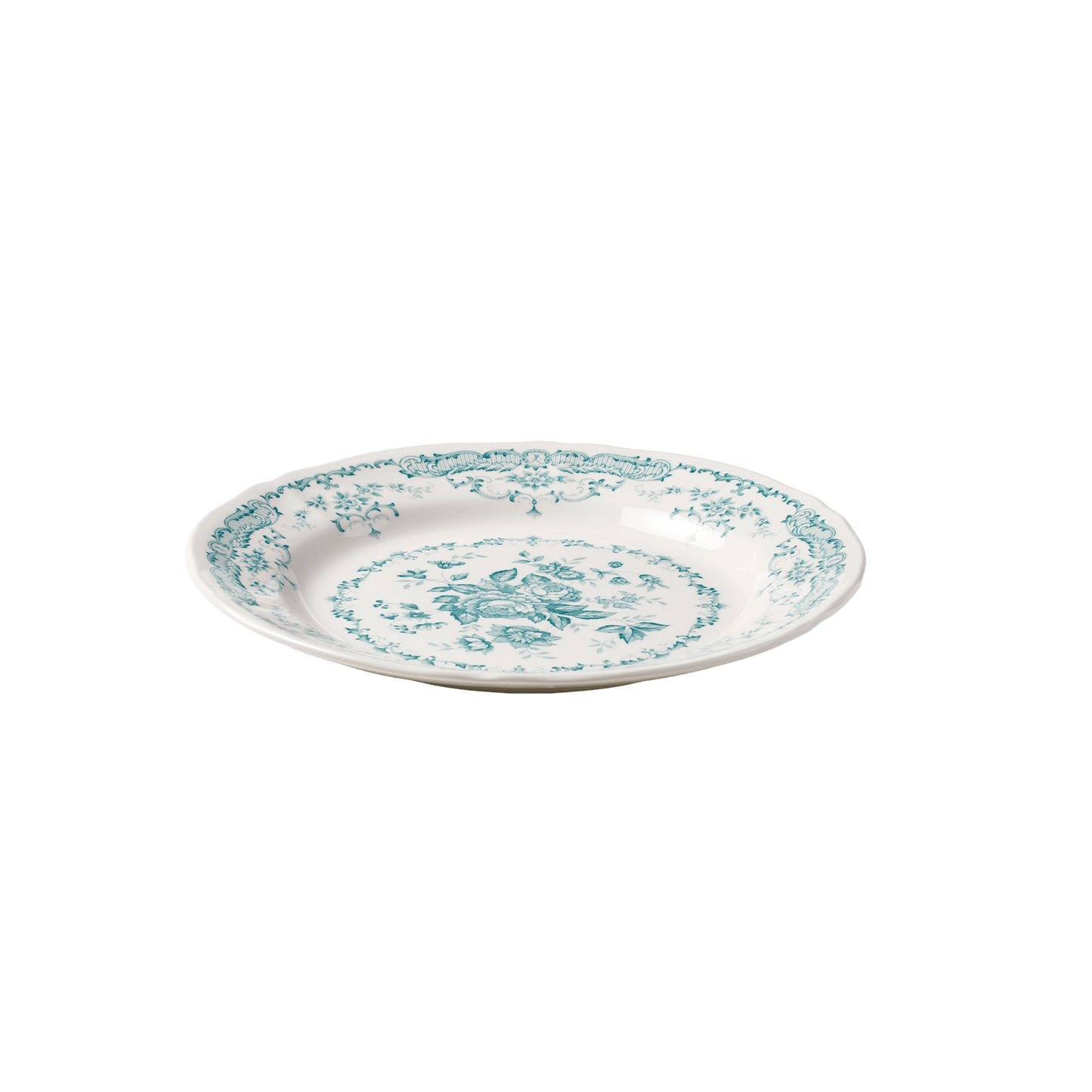 Rose Dinner Plate in Turquoise - Hosted by Kelly Gaudreau