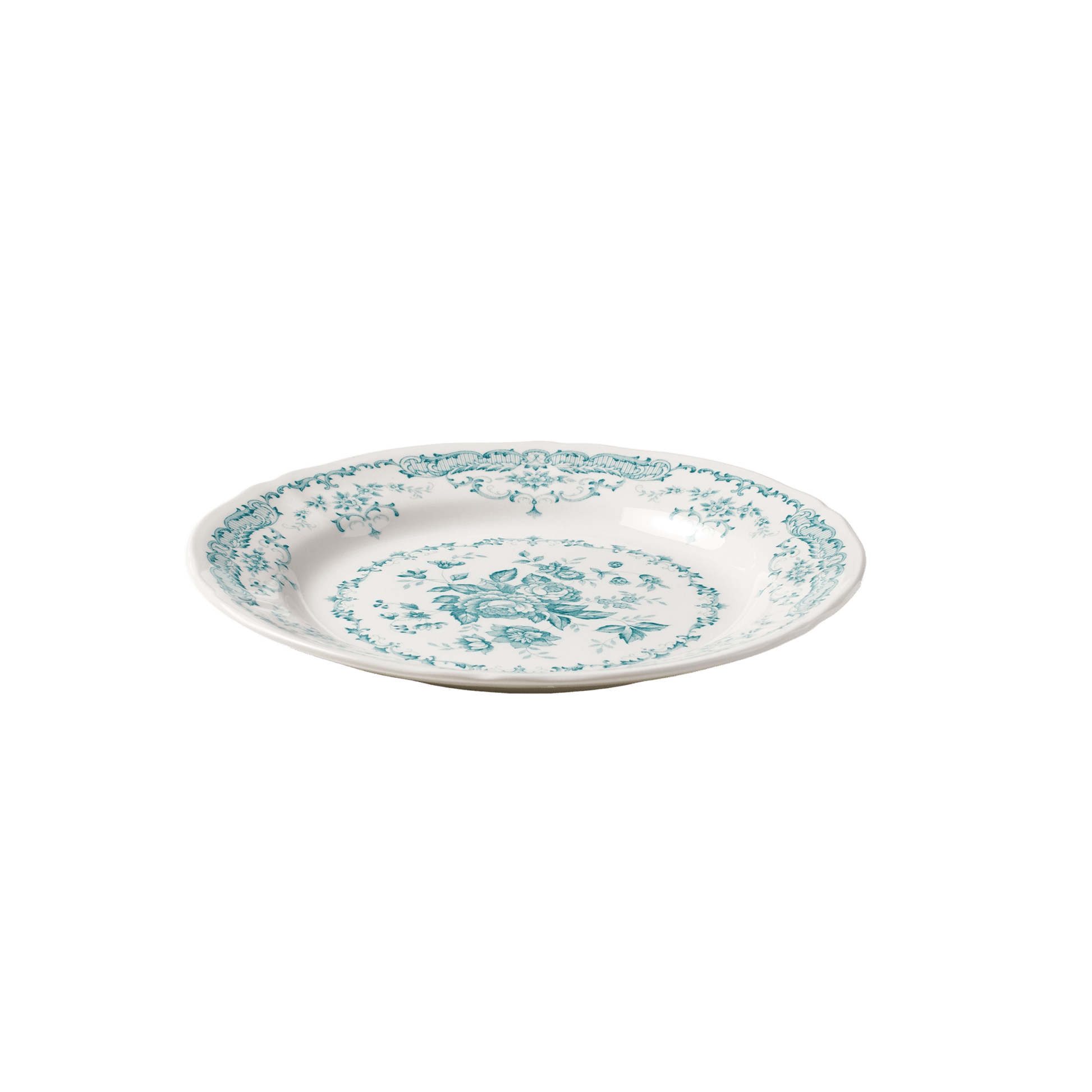 Rose Dinner Plate in Turquoise - Hosted by Kelly Gaudreau