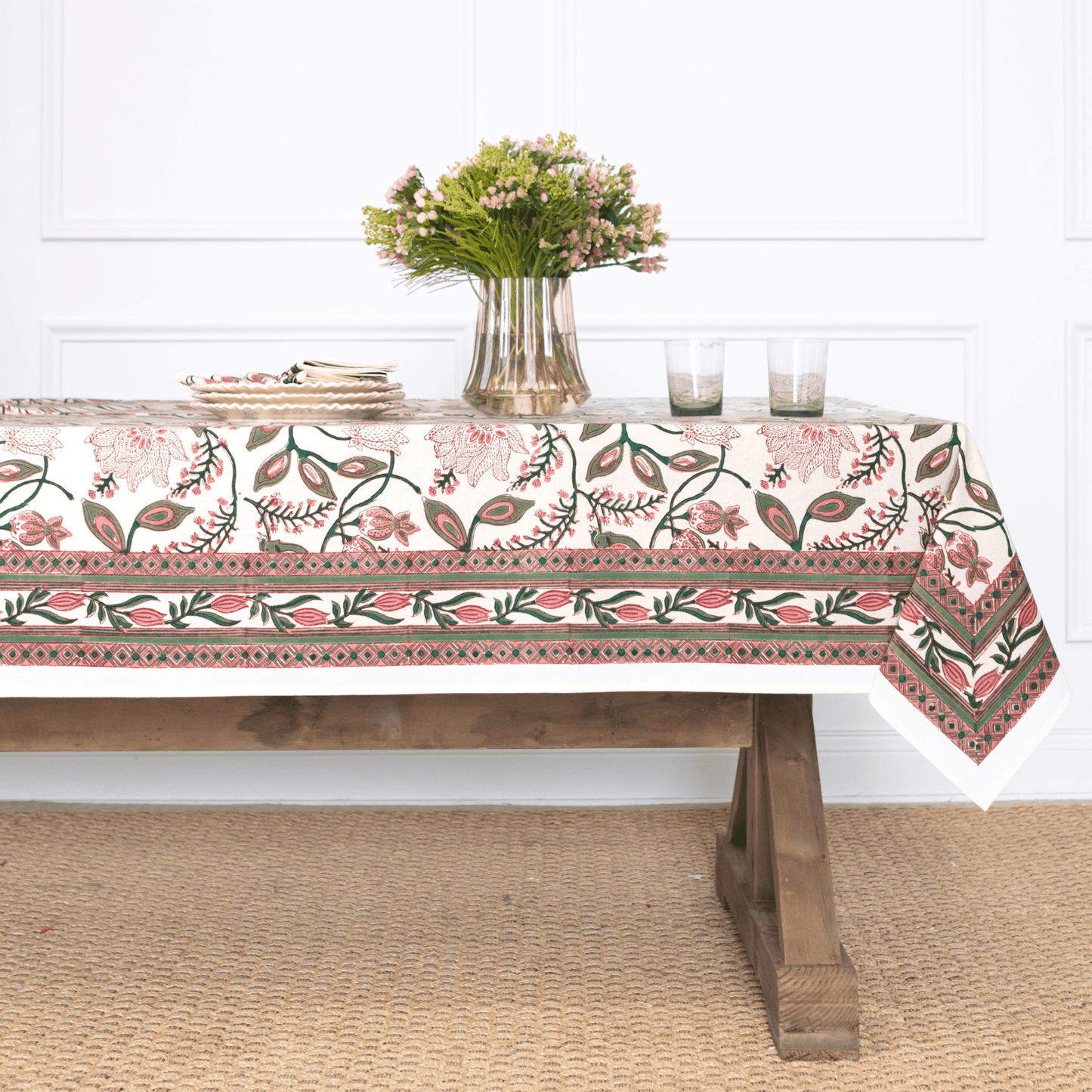 Rose Peacock & Poms Tablecloth - Hosted by Kelly Gaudreau