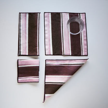 Cocktail Napkins Rose Stripe Set of 2