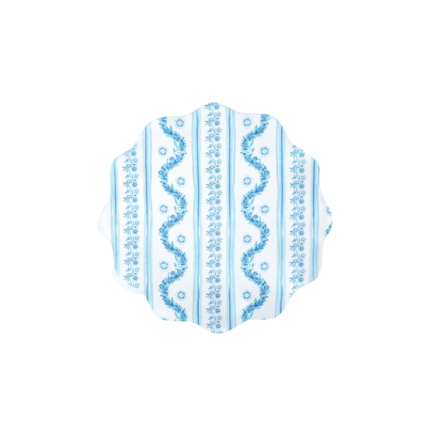 Round Scalloped Placemat - Boxwood Garden Delft Blue Set of 4 - Hosted by Kelly Gaudreau