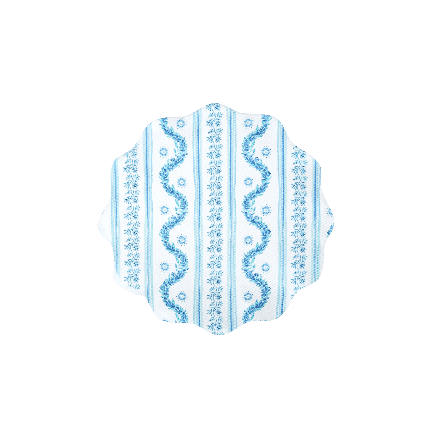 Round Scalloped Placemat - Boxwood Garden Delft Blue Set of 4 - Hosted by Kelly Gaudreau