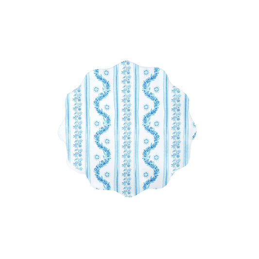 Round Scalloped Placemat - Boxwood Garden Delft Blue Set of 4 - Hosted by Kelly Gaudreau