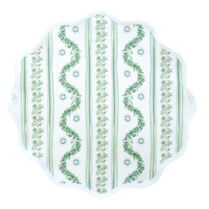 Round Scalloped Placemat - Boxwood Garden Sage Set of 4 - Hosted by Kelly Gaudreau