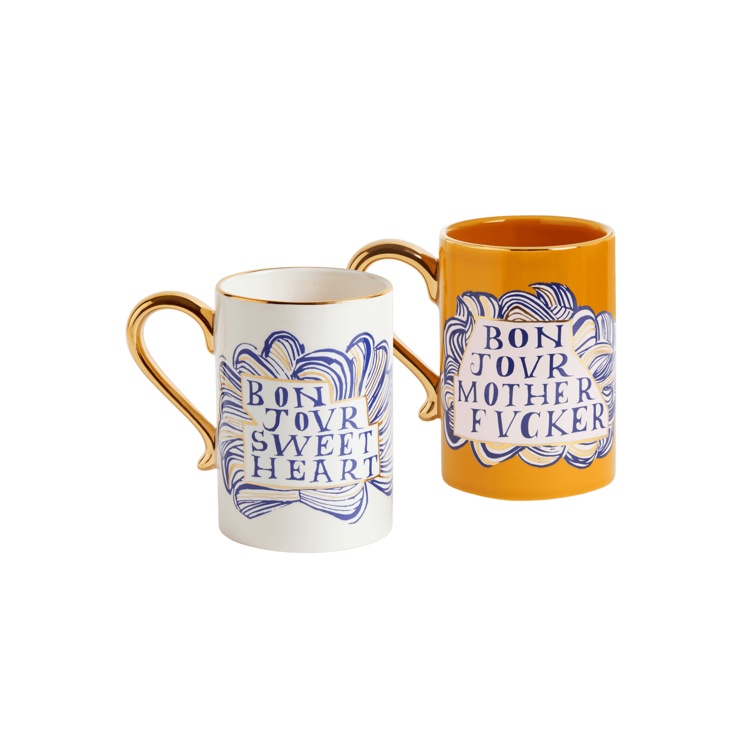 Ruan Hoffmann Sweetheart + Mother Fucker Mugs - Set of 2 - Hosted by Kelly Gaudreau