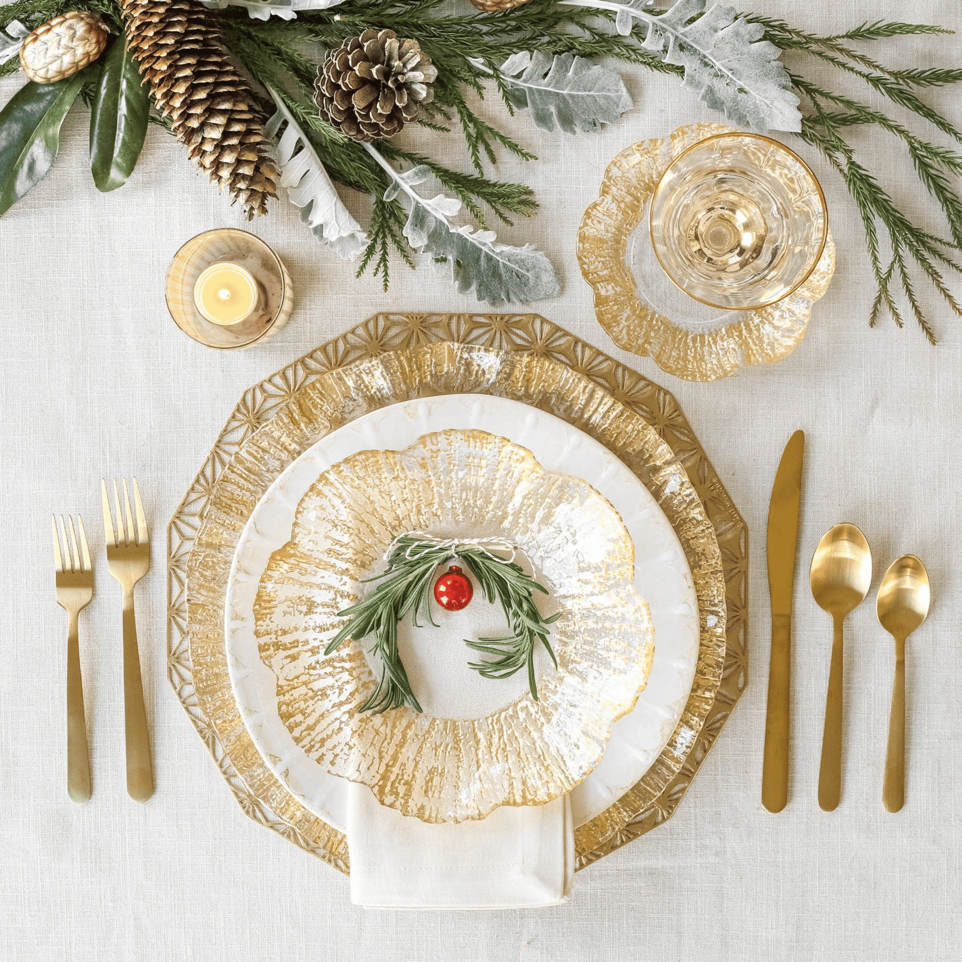 Rufolo Glass Canape Plate - Gold - Hosted by Kelly Gaudreau