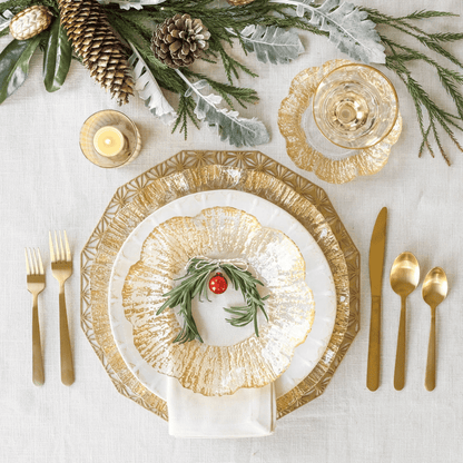 Rufolo Glass Canape Plate - Gold - Hosted by Kelly Gaudreau