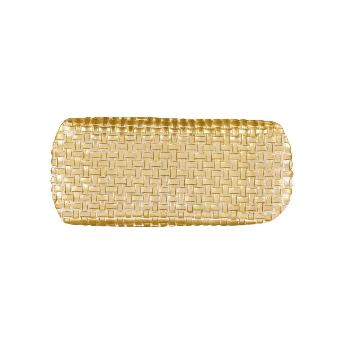 Rufolo Glass Gold Basketweave Large Rectangular Tray - Hosted by Kelly Gaudreau