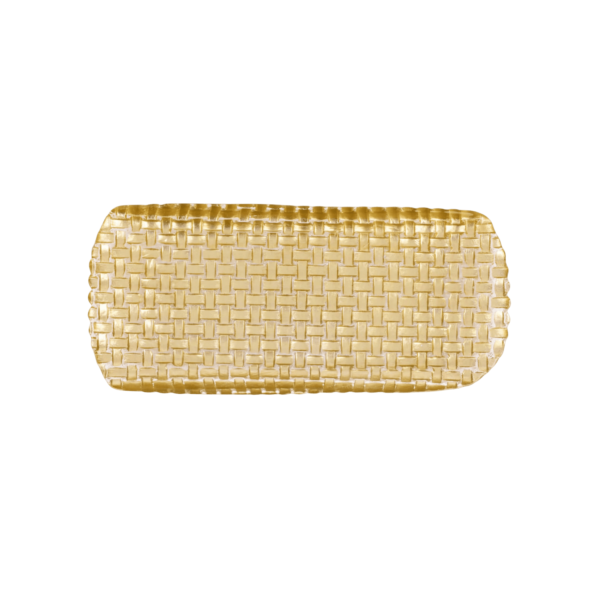 Rufolo Glass Gold Basketweave Large Rectangular Tray - Hosted by Kelly Gaudreau