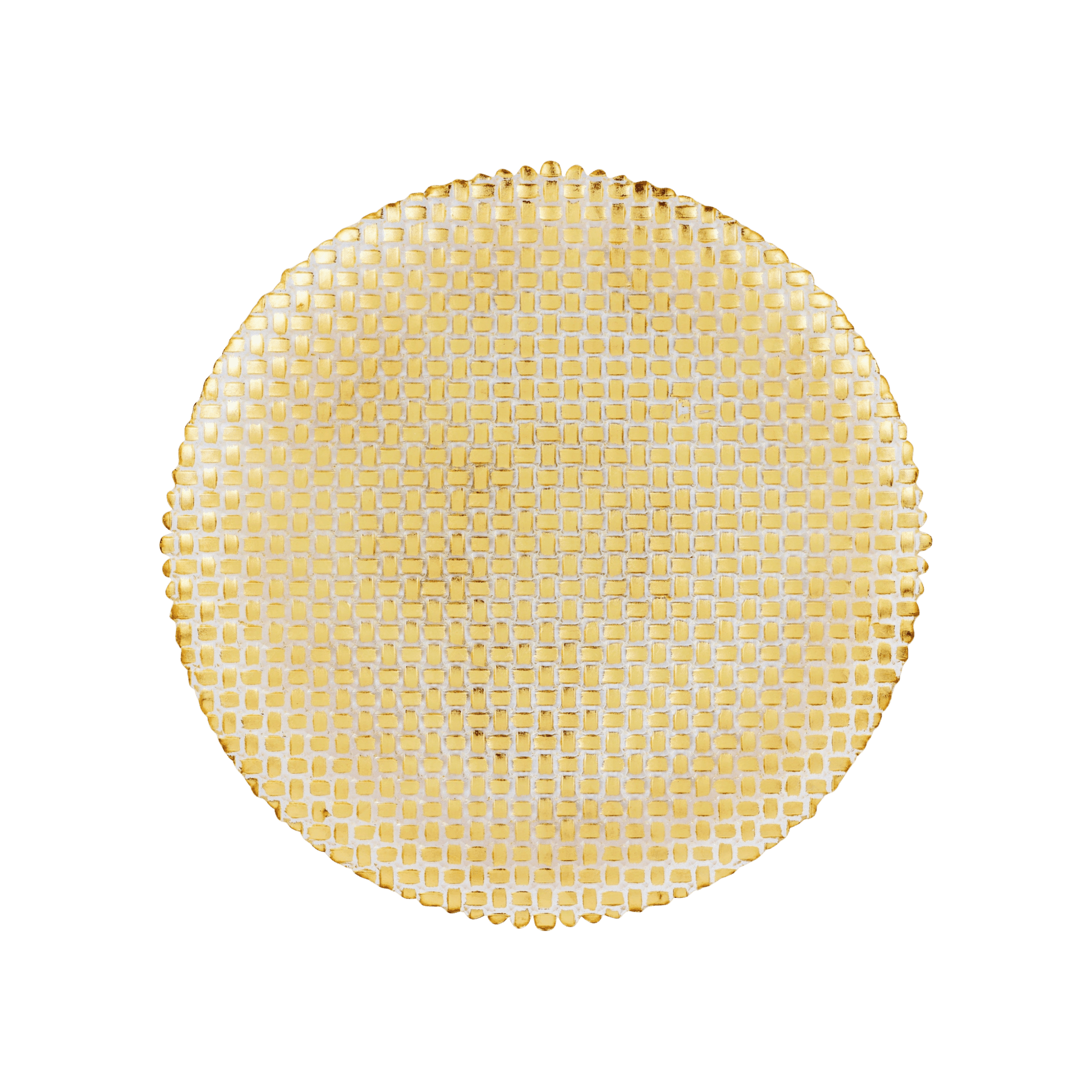 Rufolo Glass Gold Basketweave Large Round Platter - Hosted by Kelly Gaudreau