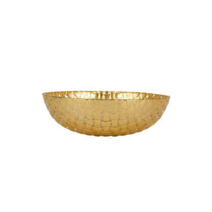 Rufolo Glass Gold Basketweave Small Serving Bowl - Hosted by Kelly Gaudreau