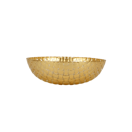 Rufolo Glass Gold Basketweave Small Serving Bowl - Hosted by Kelly Gaudreau