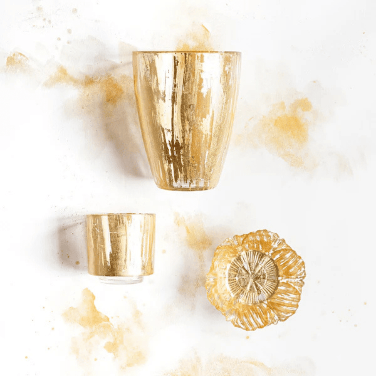 Rufolo Glass Gold Brushstroke Votive - Hosted by Kelly Gaudreau