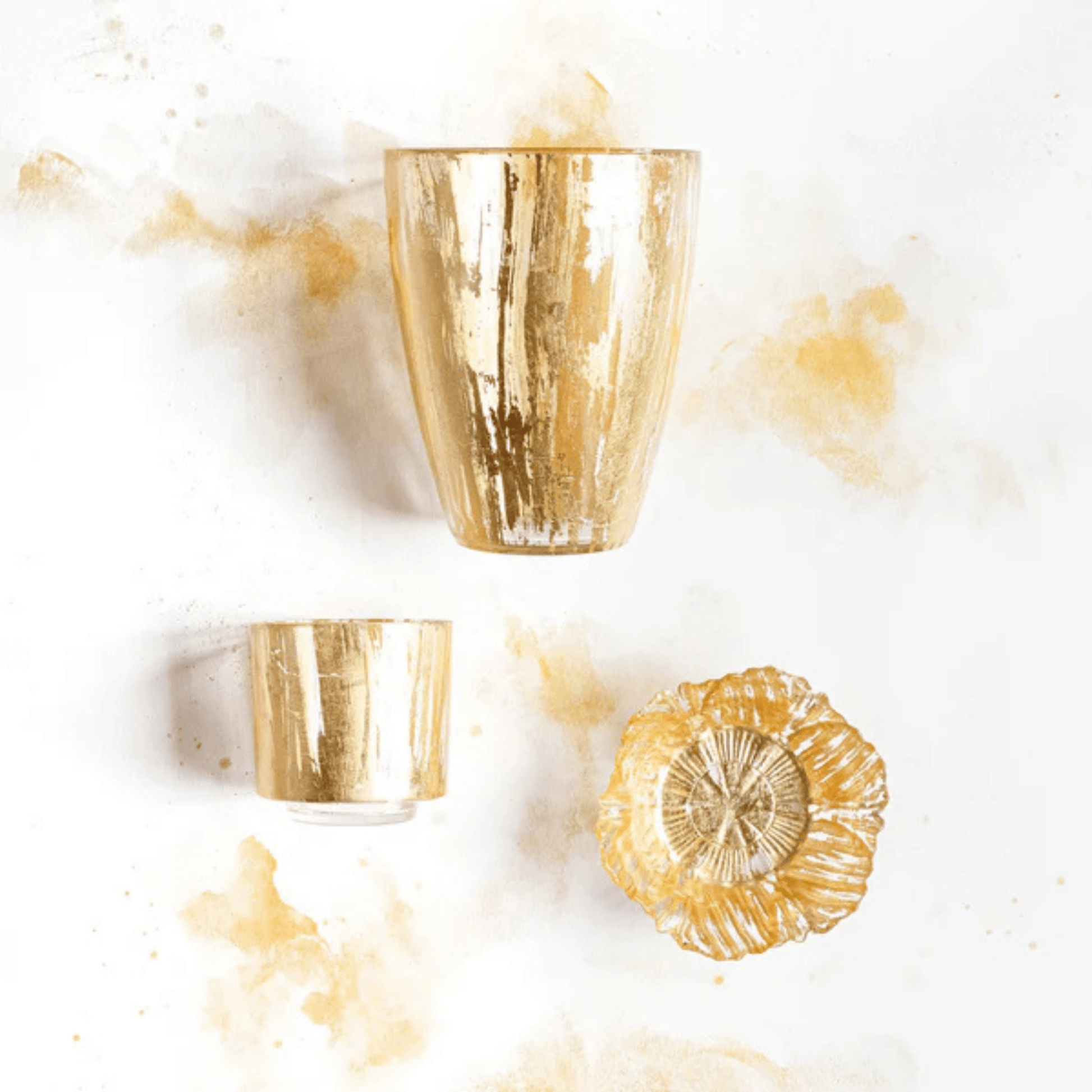 Rufolo Glass Gold Brushstroke Votive - Hosted by Kelly Gaudreau