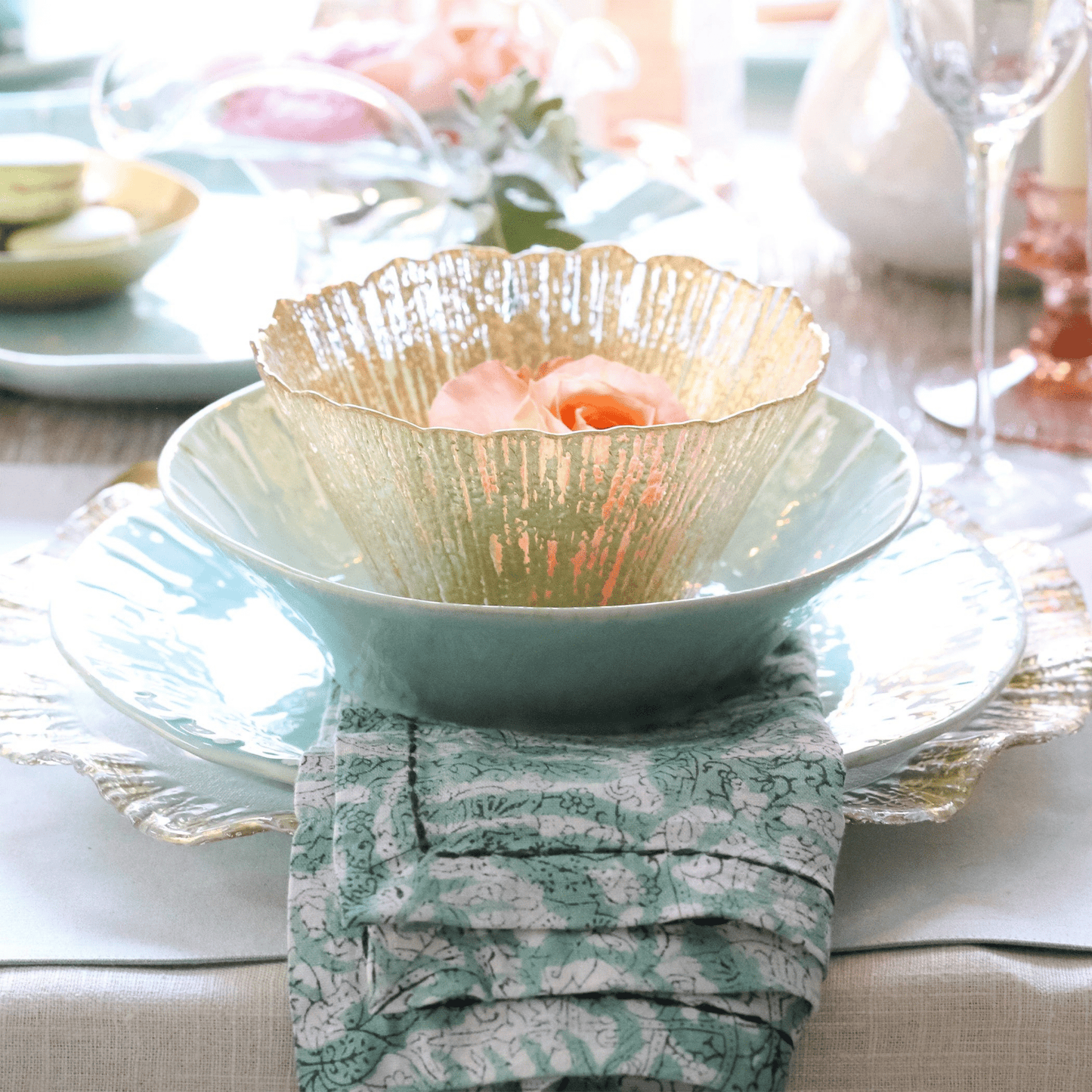 Rufolo Gold Glass Small Deep Bowl - Hosted by Kelly Gaudreau