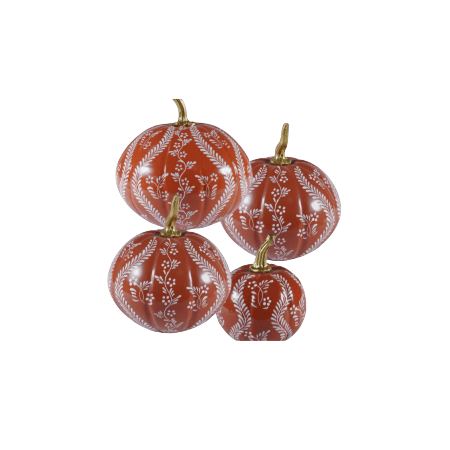 Rusty Red Pumpkin with White Floral and Vine - Hosted by Kelly Gaudreau