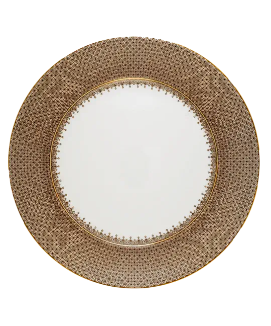 Exquisite Brown Lace Service Plate - Elegant Table Decor