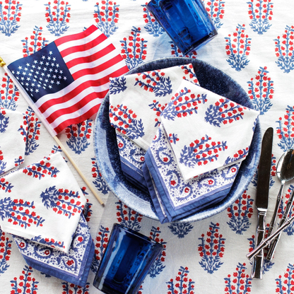 Sagar Red & Blue Napkin - Set of 4 - Hosted by Kelly Gaudreau