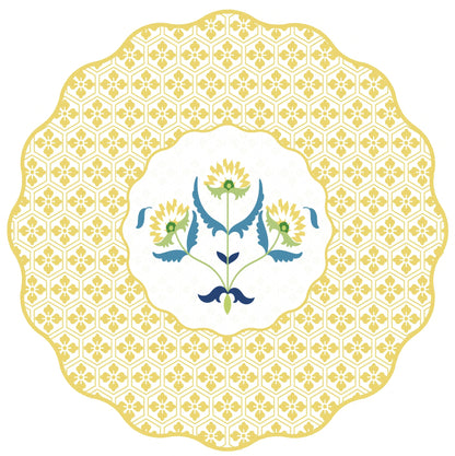 Scallop Italian Flower Placemat in Yellow - Reversible - Hosted by Kelly Gaudreau