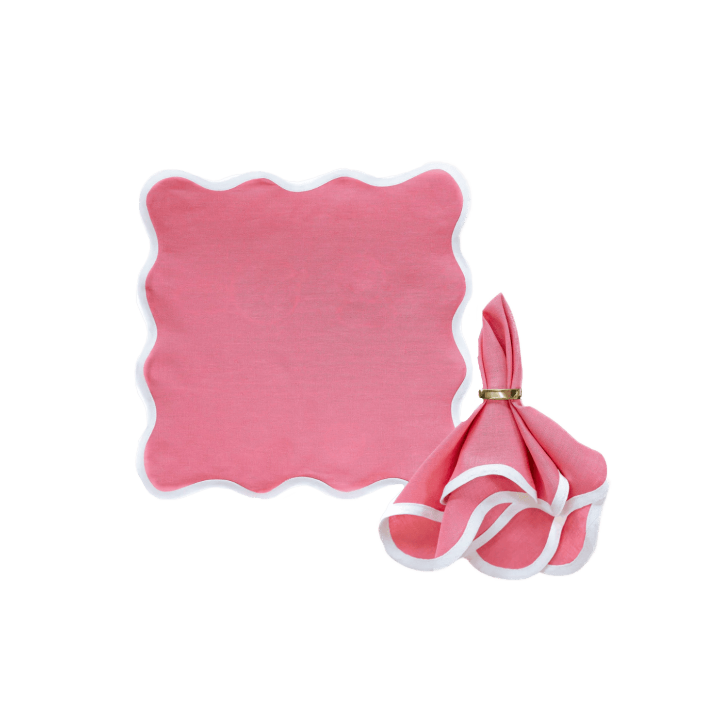 Scalloped Napkin in Hibiscus Pink Set of 4 - Hosted by Kelly Gaudreau