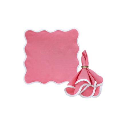 Scalloped Napkin in Hibiscus Pink Set of 4 - Hosted by Kelly Gaudreau